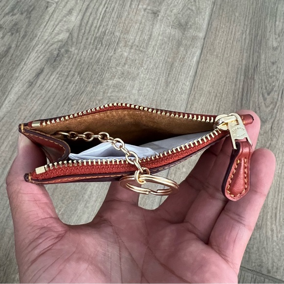 Coach Mini Skinny Id Case In Signature Canvas With Wild Strawberry Print - Picture 7 of 7